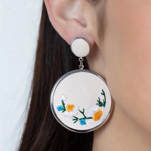 Embroidery Earrings - Picture 2 of 2